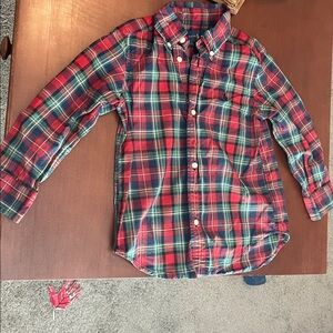 Plaid Ralph Lauren Polo Kids Shirt - Red and Green